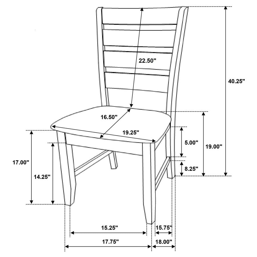 CoasterEveryday Dalila Ladder Back Side Chairs Cappuccino And Black (Set Of 2)