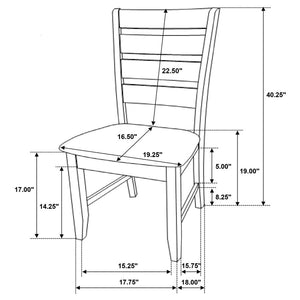 CoasterEveryday Dalila Ladder Back Side Chairs Cappuccino And Black (Set Of 2)