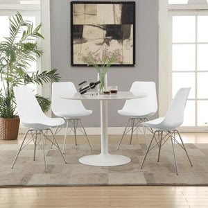 CoasterEveryday Juniper Armless Dining Chairs White And Chrome (Set Of 2)