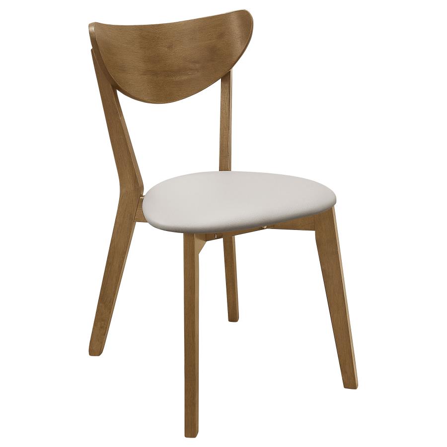 CoasterEveryday Kersey Dining Side Chairs With Curved Backs Beige And Chestnut (Set Of 2)