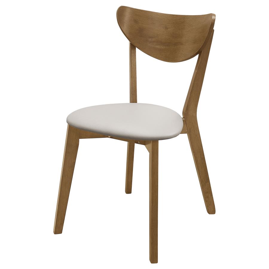 CoasterEveryday Kersey Dining Side Chairs With Curved Backs Beige And Chestnut (Set Of 2)