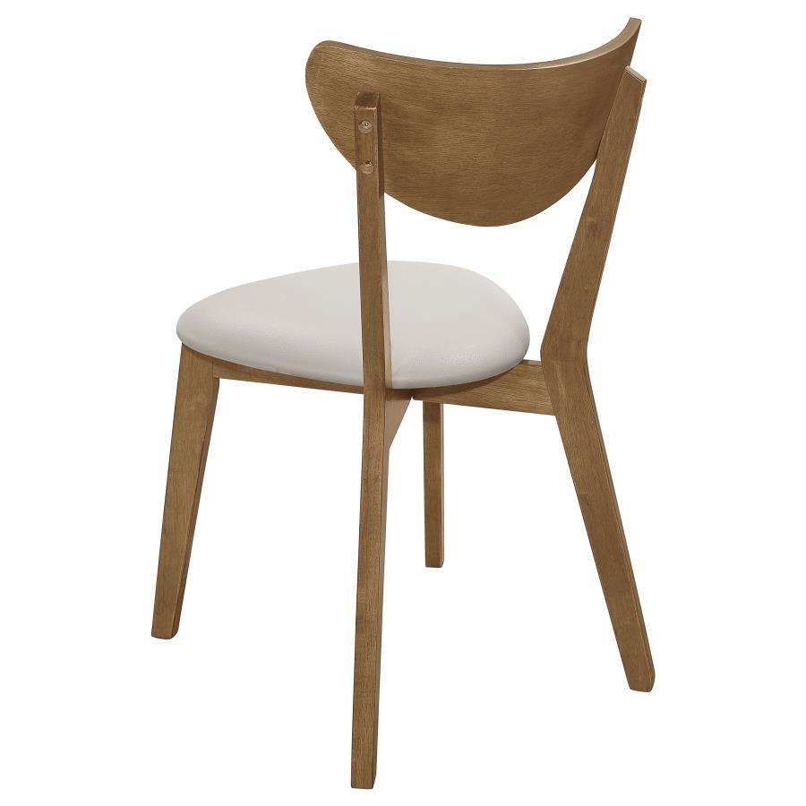 CoasterEveryday Kersey Dining Side Chairs With Curved Backs Beige And Chestnut (Set Of 2)