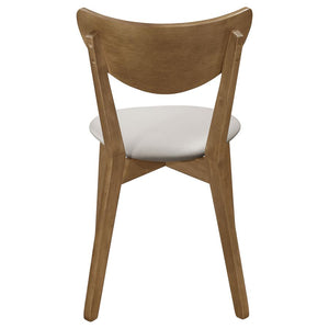 CoasterEveryday Kersey Dining Side Chairs With Curved Backs Beige And Chestnut (Set Of 2)