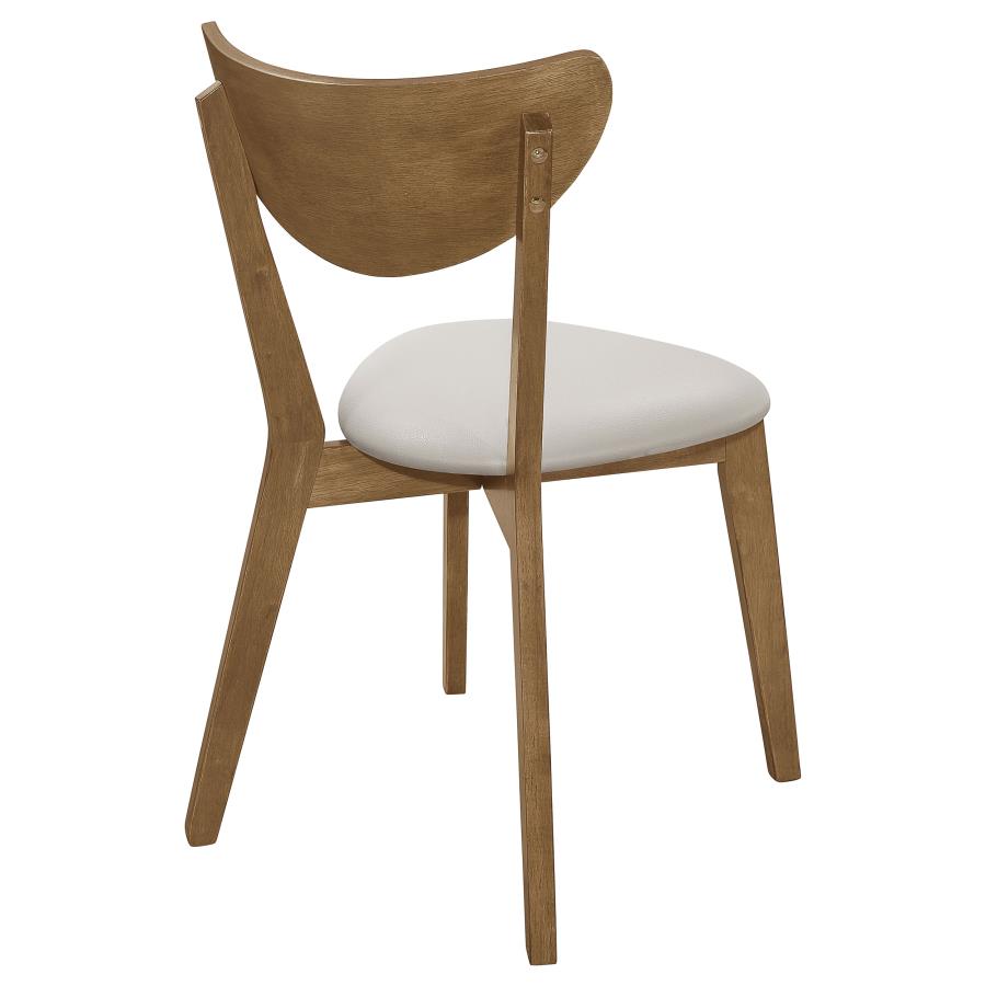 CoasterEveryday Kersey Dining Side Chairs With Curved Backs Beige And Chestnut (Set Of 2)