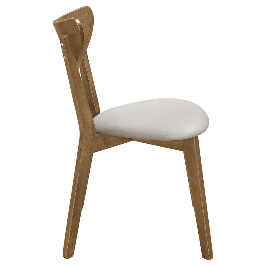 CoasterEveryday Kersey Dining Side Chairs With Curved Backs Beige And Chestnut (Set Of 2)