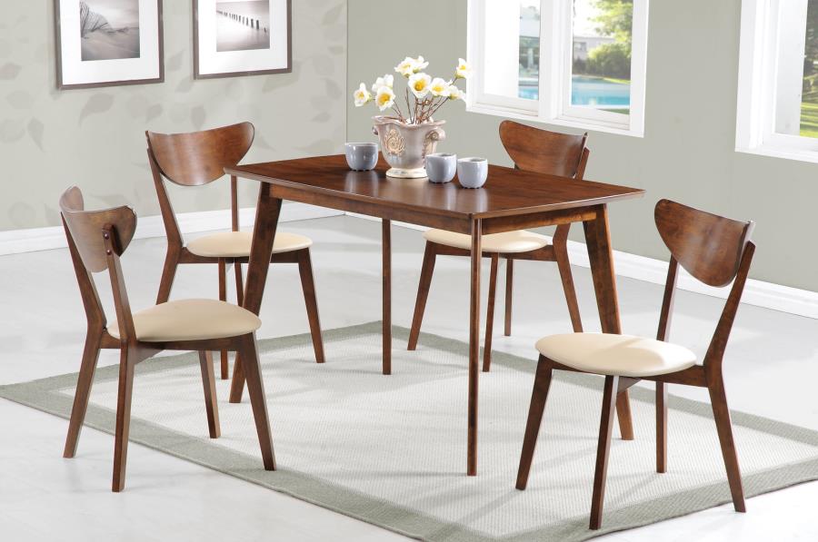 CoasterEveryday Kersey Dining Side Chairs With Curved Backs Beige And Chestnut (Set Of 2)