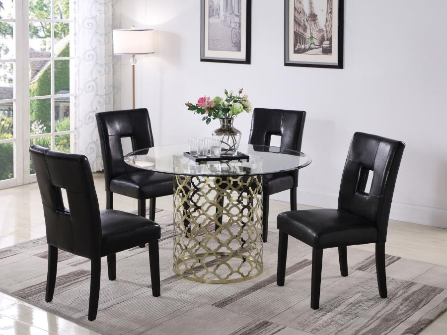 CoasterEveryday Shannon Open Back Upholstered Dining Chairs Black (Set Of 2)