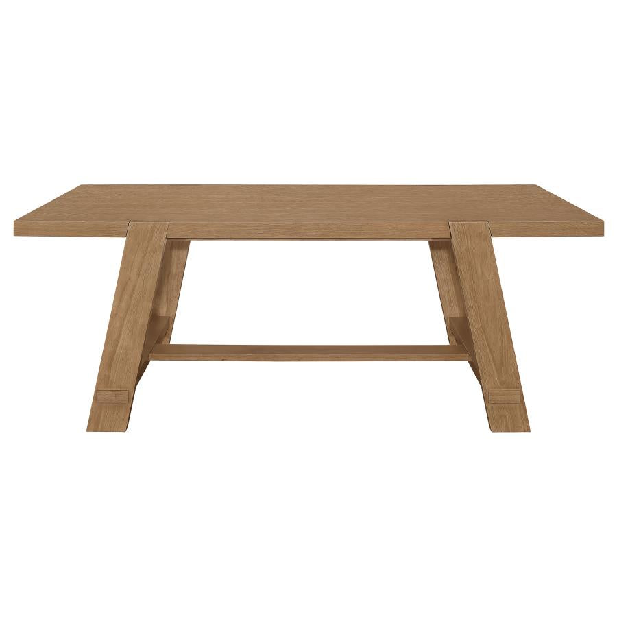 Sharon Rectangular Trestle Base Dining Table Blue And Brown