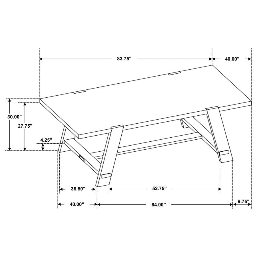 Sharon Rectangular Trestle Base Dining Table Blue And Brown