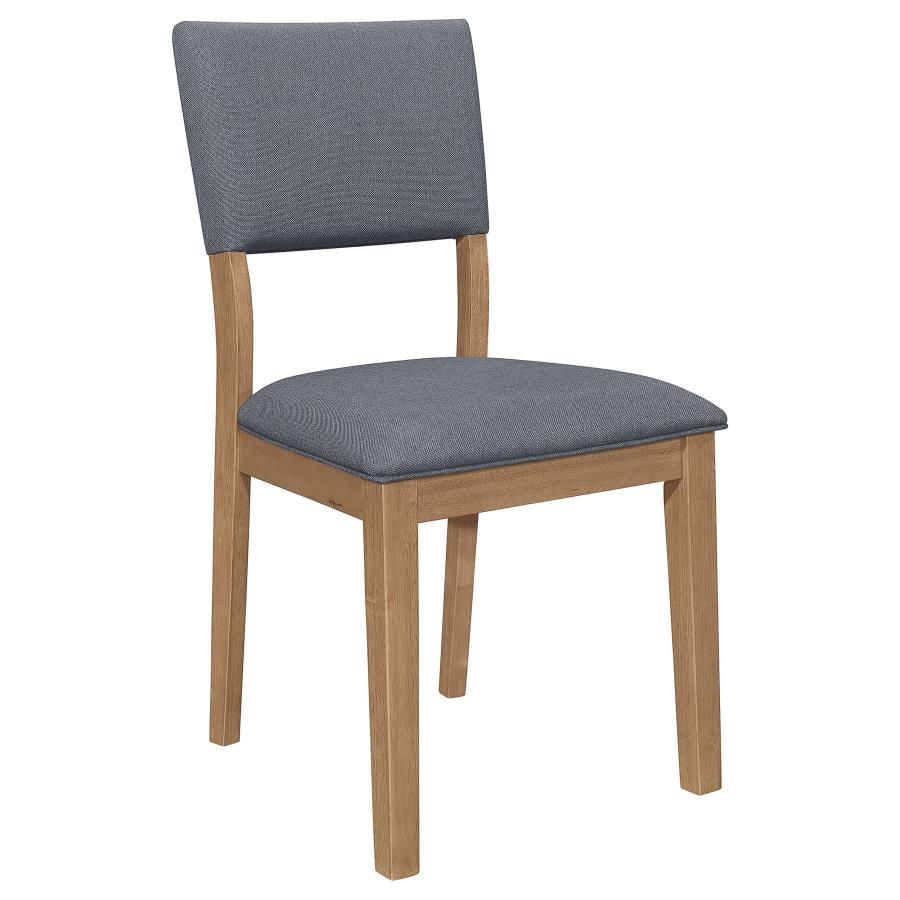 Sharon Open Back Padded Upholstered Dining Side Chair Blue And Brown (Set Of 2)