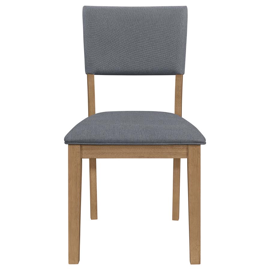 Sharon Open Back Padded Upholstered Dining Side Chair Blue And Brown (Set Of 2)