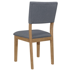 Sharon Open Back Padded Upholstered Dining Side Chair Blue And Brown (Set Of 2)