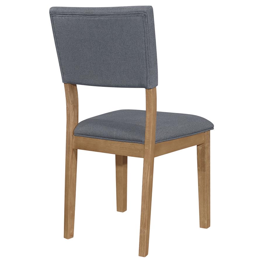 Sharon Open Back Padded Upholstered Dining Side Chair Blue And Brown (Set Of 2)