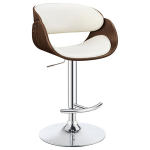 CoasterEssence Dana Adjustable Bar Stool Ecru And Chrome