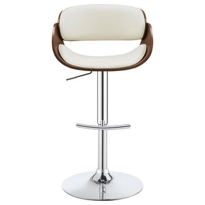 CoasterEssence Dana Adjustable Bar Stool Ecru And Chrome