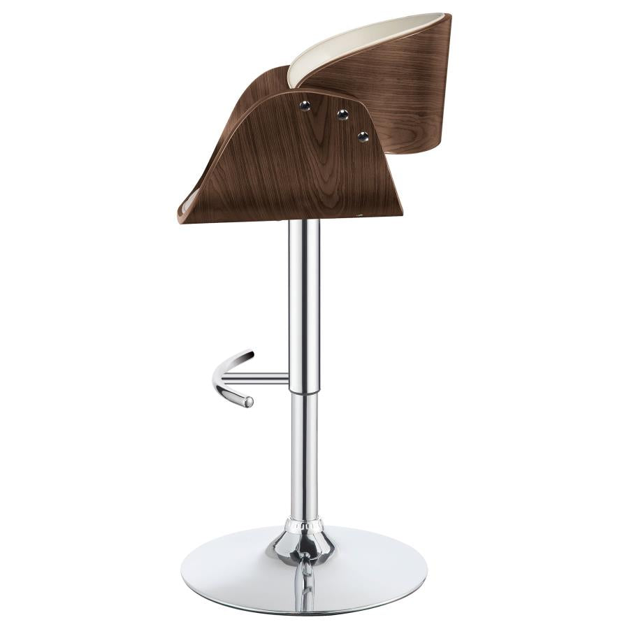 CoasterEssence Dana Adjustable Bar Stool Ecru And Chrome