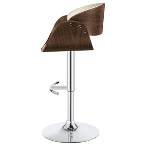 CoasterEssence Dana Adjustable Bar Stool Ecru And Chrome