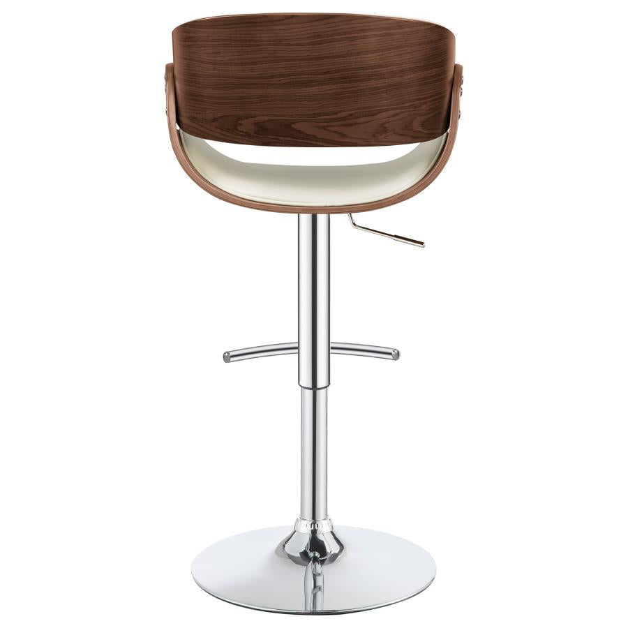 CoasterEssence Dana Adjustable Bar Stool Ecru And Chrome