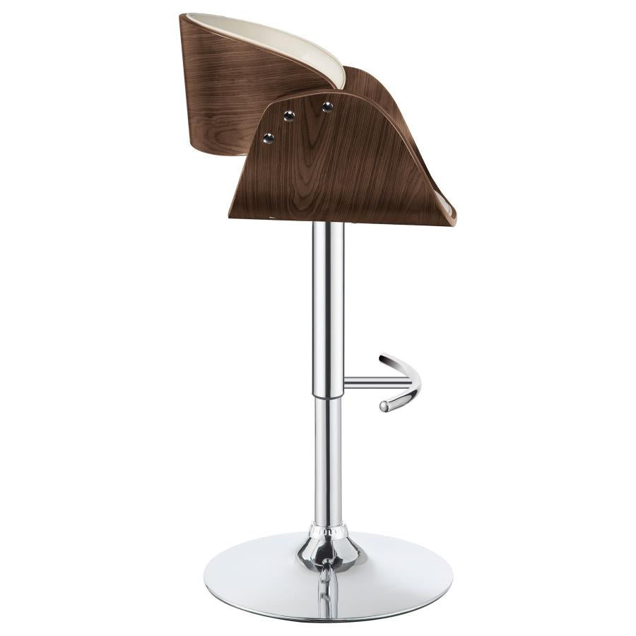 CoasterEssence Dana Adjustable Bar Stool Ecru And Chrome