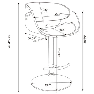 CoasterEssence Dana Adjustable Bar Stool Ecru And Chrome