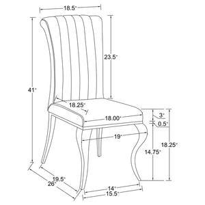 CoasterEssence Betty Upholstered Side Chairs Black And Chrome (Set Of 4)