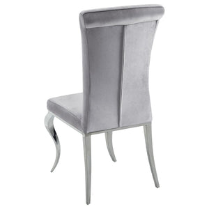 CoasterEssence Betty Upholstered Side Chairs Grey And Chrome (Set Of 4)