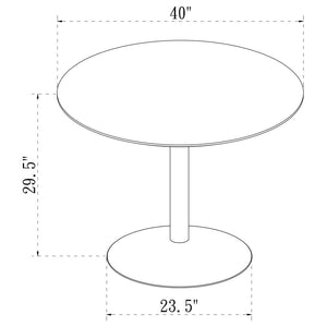 CoasterEveryday Arkell 30-Inch Round Pedestal Dining Table White