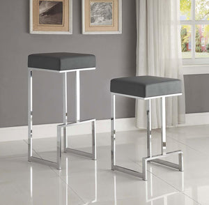 CoasterEveryday Gervase Square Bar Stool Grey And Chrome