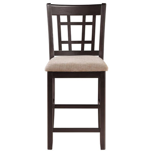 CoasterEveryday Lavon Lattice Back Counter Stools Tan And Espresso (Set Of 2)