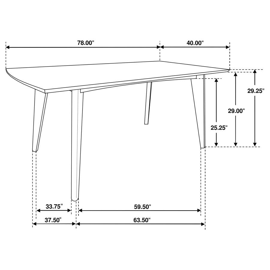 CoasterEssence Malone Rectangular Dining Table Dark Walnut