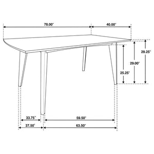 CoasterEssence Malone Rectangular Dining Table Dark Walnut