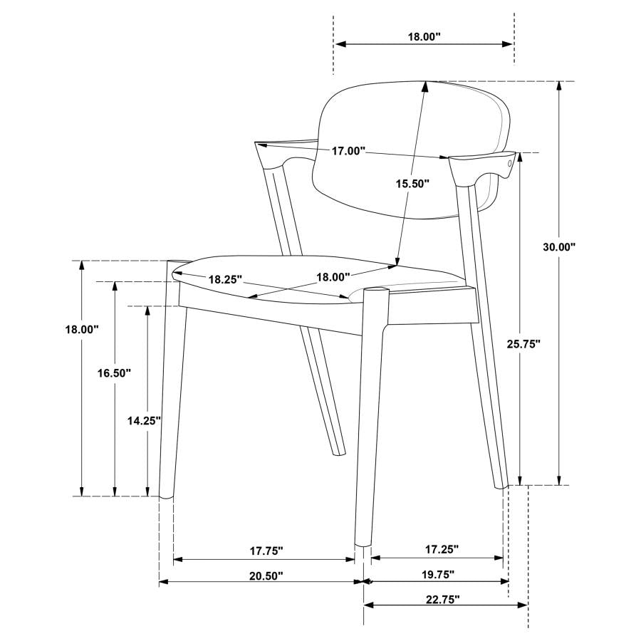 CoasterEssence Malone Dining Side Chairs Brown And Dark Walnut (Set Of 2)