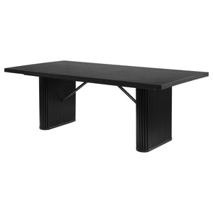 Catherine Rectangular Double Pedestal Dining Table Black