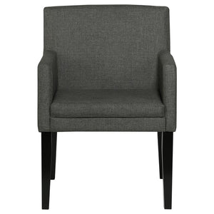 Catherine Upholstered Dining Arm Chair Charcoal Grey And Black (Set Of 2)