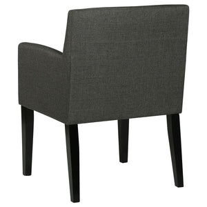 Catherine Upholstered Dining Arm Chair Charcoal Grey And Black (Set Of 2)