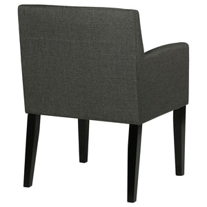 Catherine Upholstered Dining Arm Chair Charcoal Grey And Black (Set Of 2)