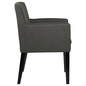 Catherine Upholstered Dining Arm Chair Charcoal Grey And Black (Set Of 2)