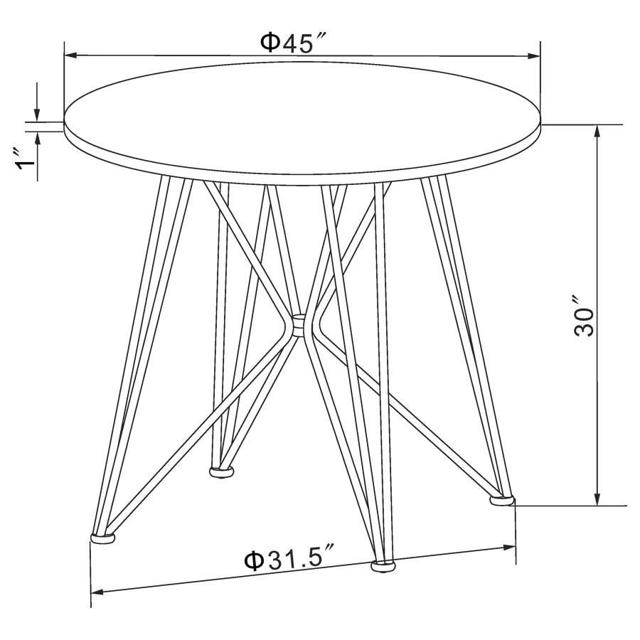 CoasterEveryday Rennes Round Table Black And Gunmetal