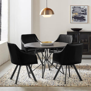 CoasterEveryday Rennes Round Table Black And Gunmetal