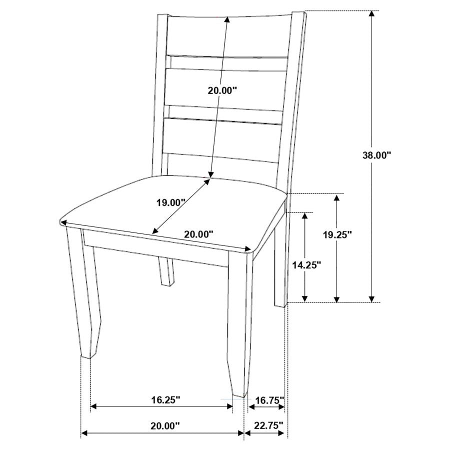 CoasterEveryday Alston Ladder Back Dining Side Chairs Knotty Nutmeg And Brown (Set Of 2)