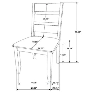 CoasterEveryday Alston Ladder Back Dining Side Chairs Knotty Nutmeg And Brown (Set Of 2)