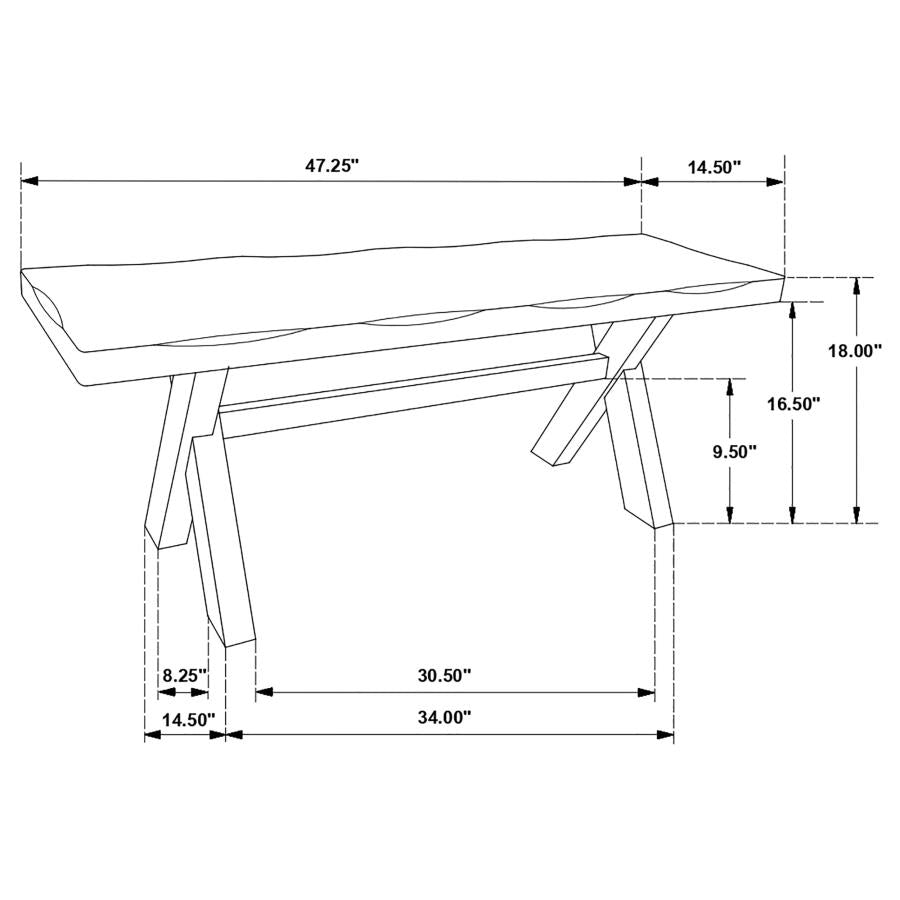 CoasterEveryday Alston X-Shaped Dining Bench Knotty Nutmeg