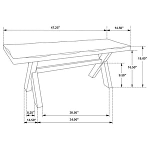 CoasterEveryday Alston X-Shaped Dining Bench Knotty Nutmeg