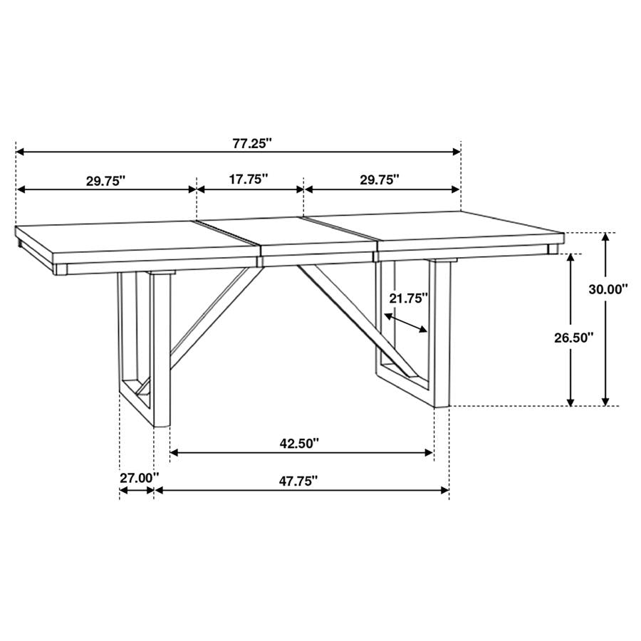 CoasterEssence Spring Creek Dining Table With Extension Leaf Natural Walnut