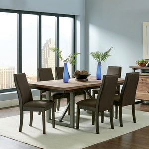 CoasterEssence Spring Creek Dining Table With Extension Leaf Natural Walnut