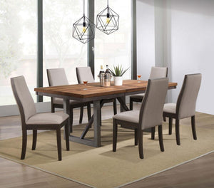 CoasterEssence Spring Creek Dining Table With Extension Leaf Natural Walnut