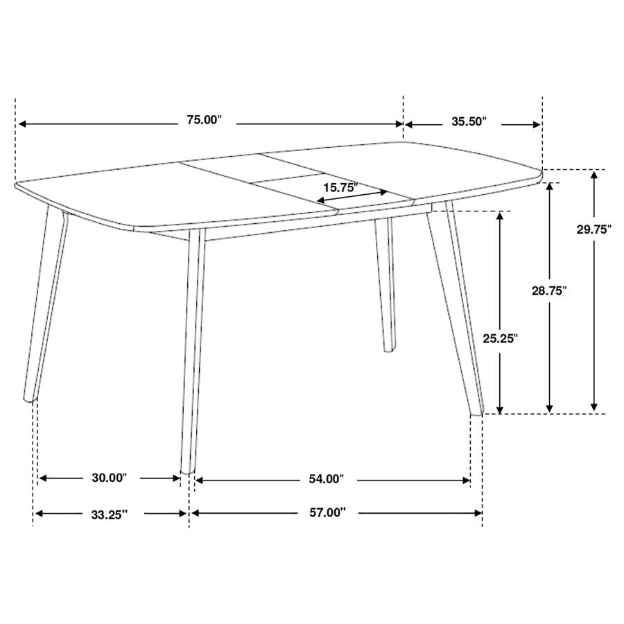 CoasterEveryday Redbridge Butterfly Leaf Dining Table Natural Walnut