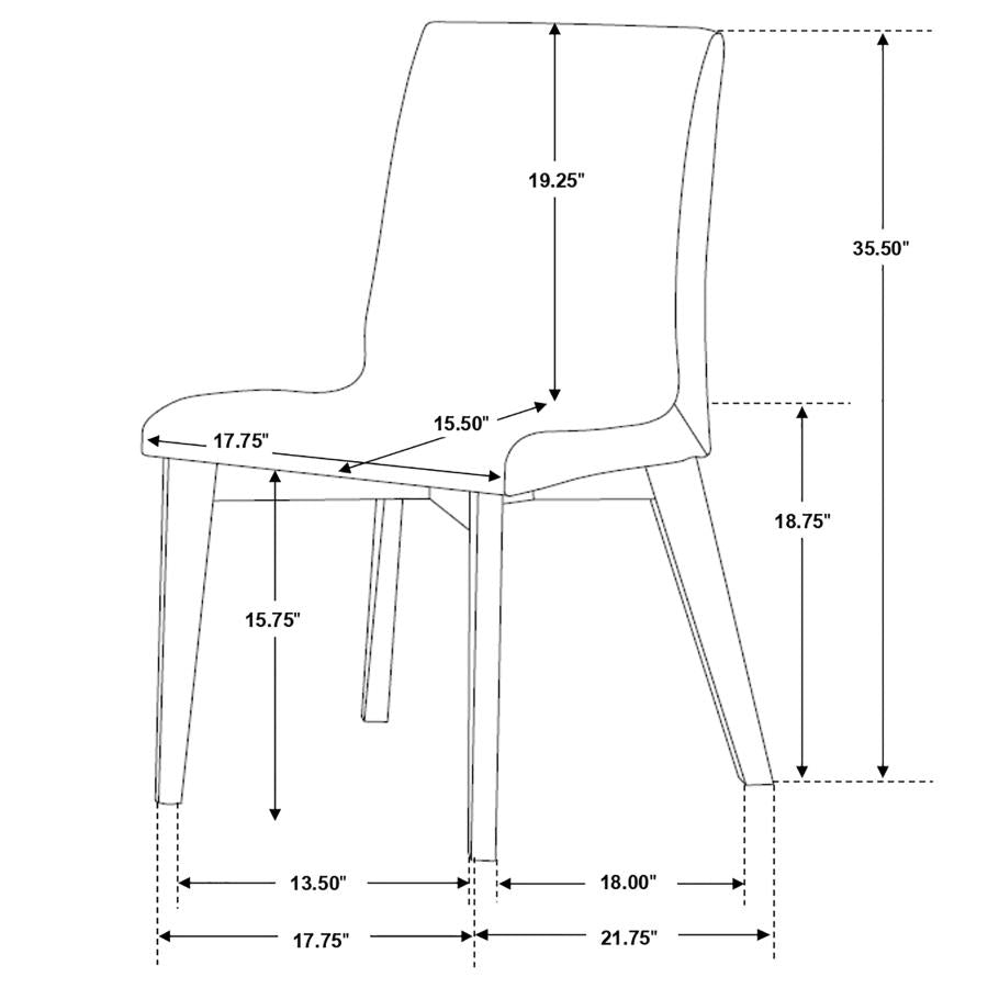 CoasterEveryday Redbridge Upholstered Side Chairs Grey And Natural Walnut (Set Of 2)