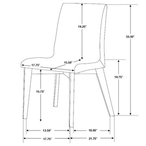 CoasterEveryday Redbridge Upholstered Side Chairs Grey And Natural Walnut (Set Of 2)