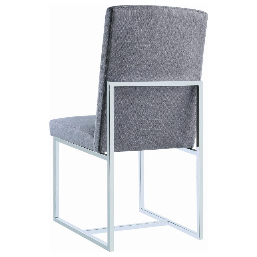 CoasterElevations Mackinnon Upholstered Side Chairs Grey And Chrome (Set Of 2)